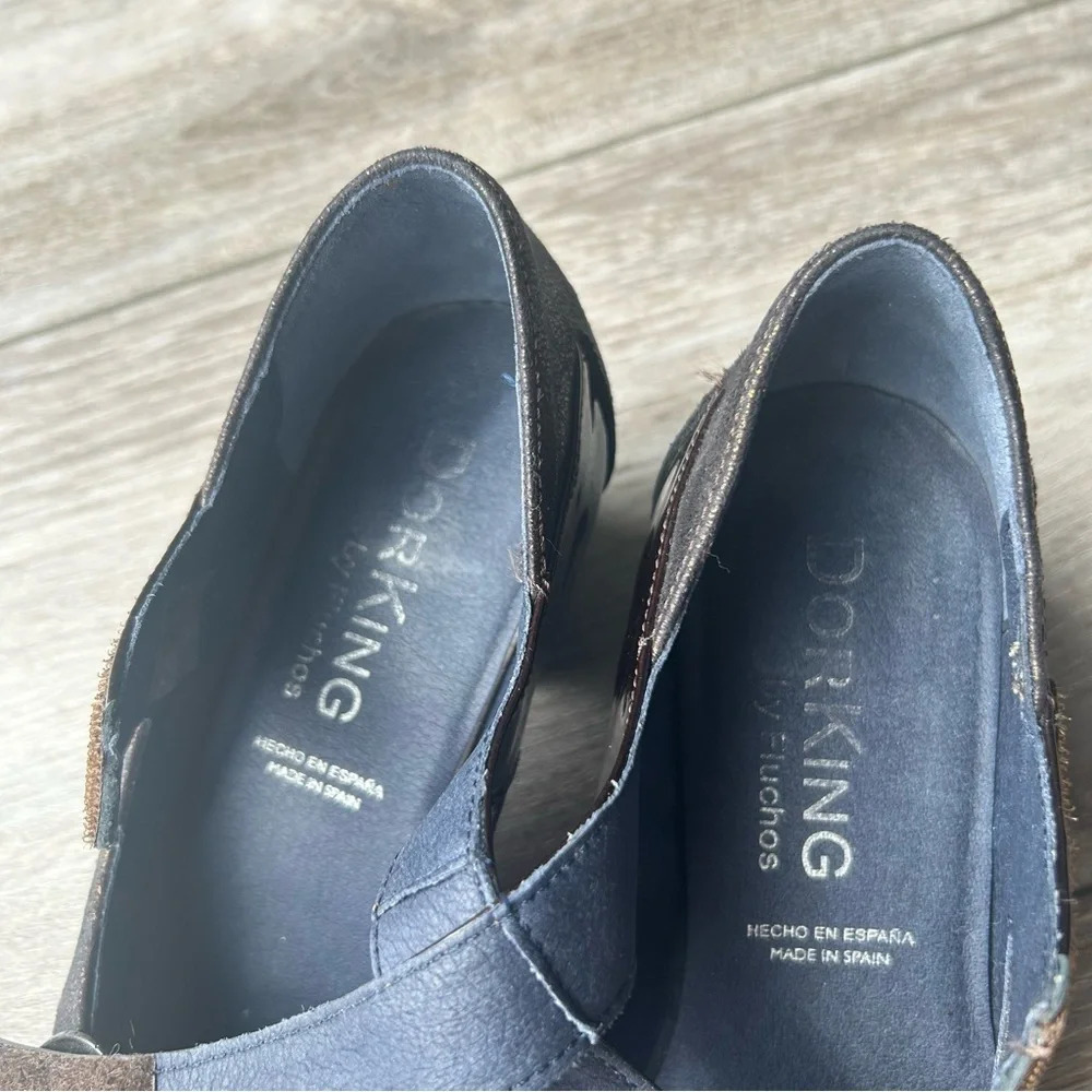 DORKING FLUCHOS Patent Leather Metallic Leather Mixed Mary Jane Shoes - Picture 13 of 16